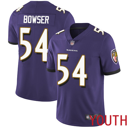 Baltimore Ravens Limited Purple Youth Tyus Bowser Home Jersey NFL Football #54 Vapor Untouchable->youth nfl jersey->Youth Jersey